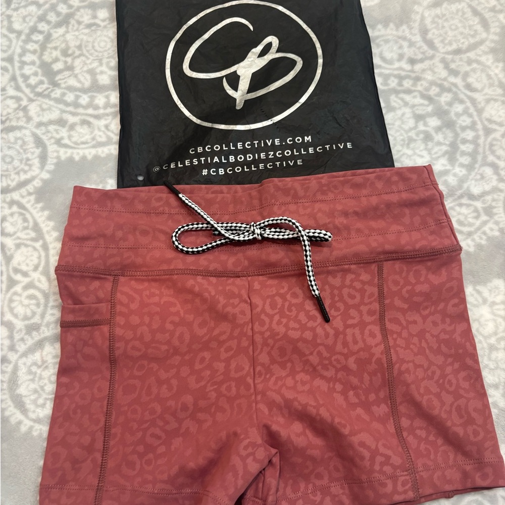 Celestial Bodiez Terra Cotta Athletic Shorts with Drawstring Waistband